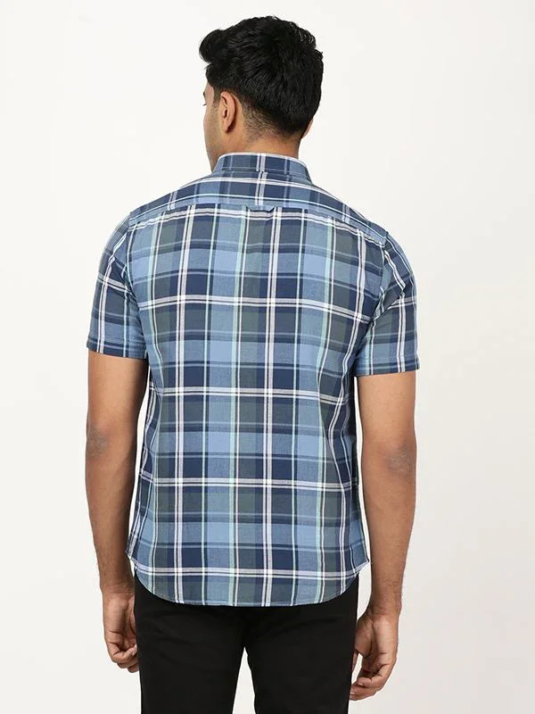 Men's Check Half Sleeves Cotton Shirt - Image 5