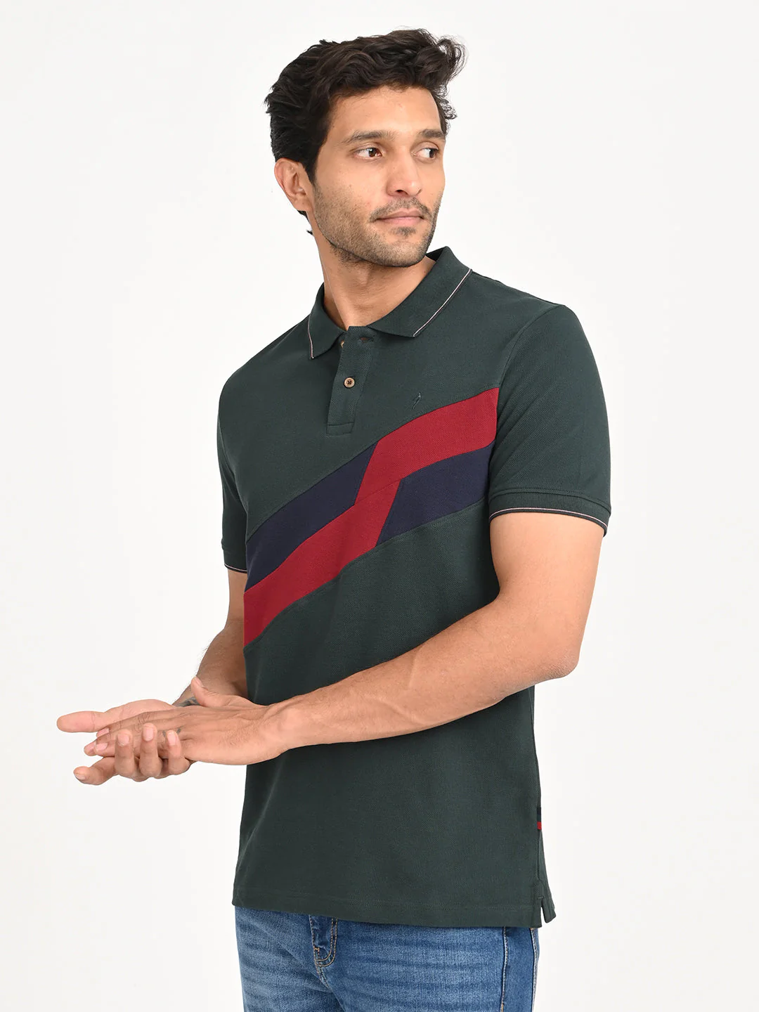 Men's Color Block Polo T-Shirt - Image 2