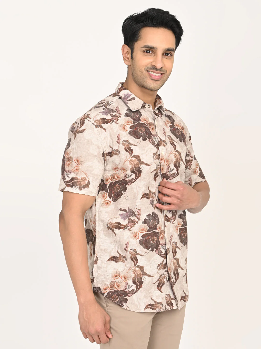 Men's's Print Half Sleeves Cotton Blend Shirt - Image 2