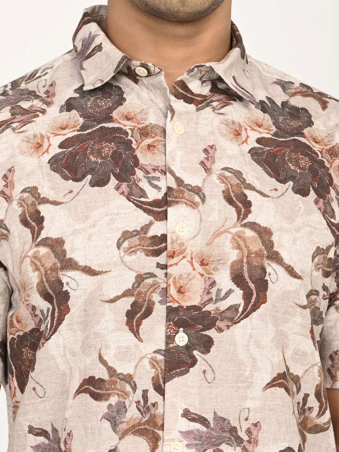 Men's's Print Half Sleeves Cotton Blend Shirt - Image 3