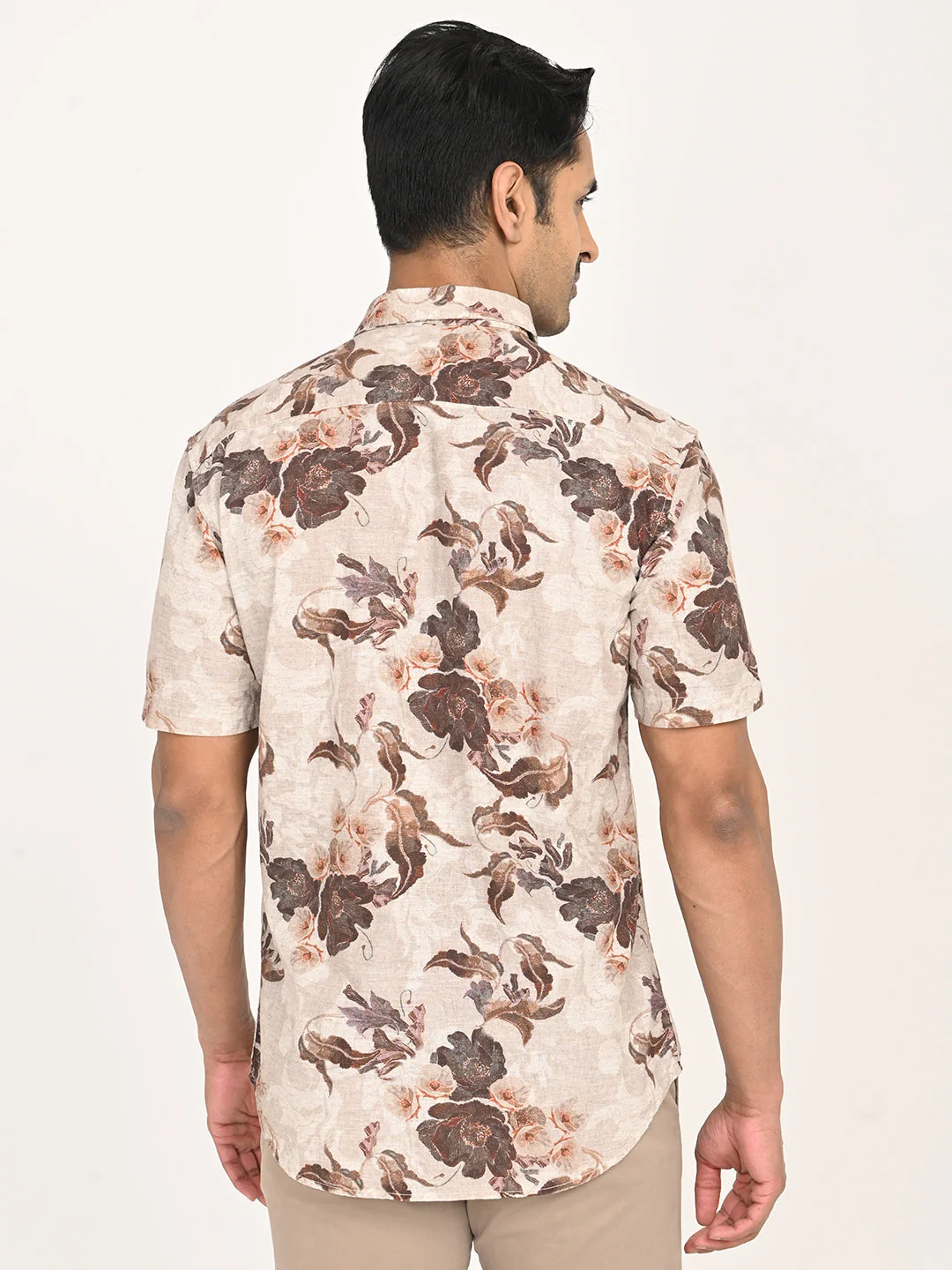 Men's's Print Half Sleeves Cotton Blend Shirt - Image 4