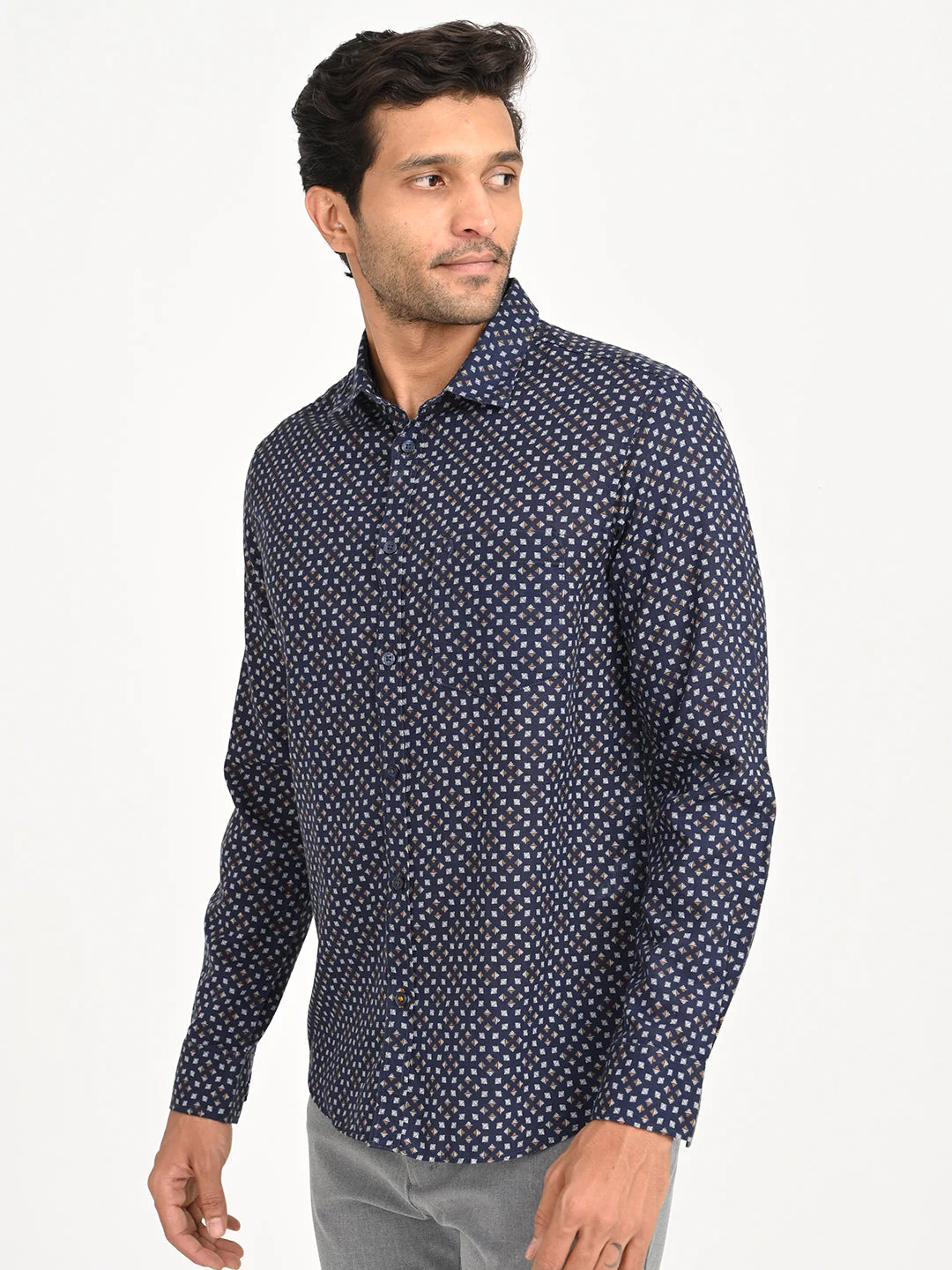 Men's Printed Full Sleeve Cotton Blend Shirt - Image 2