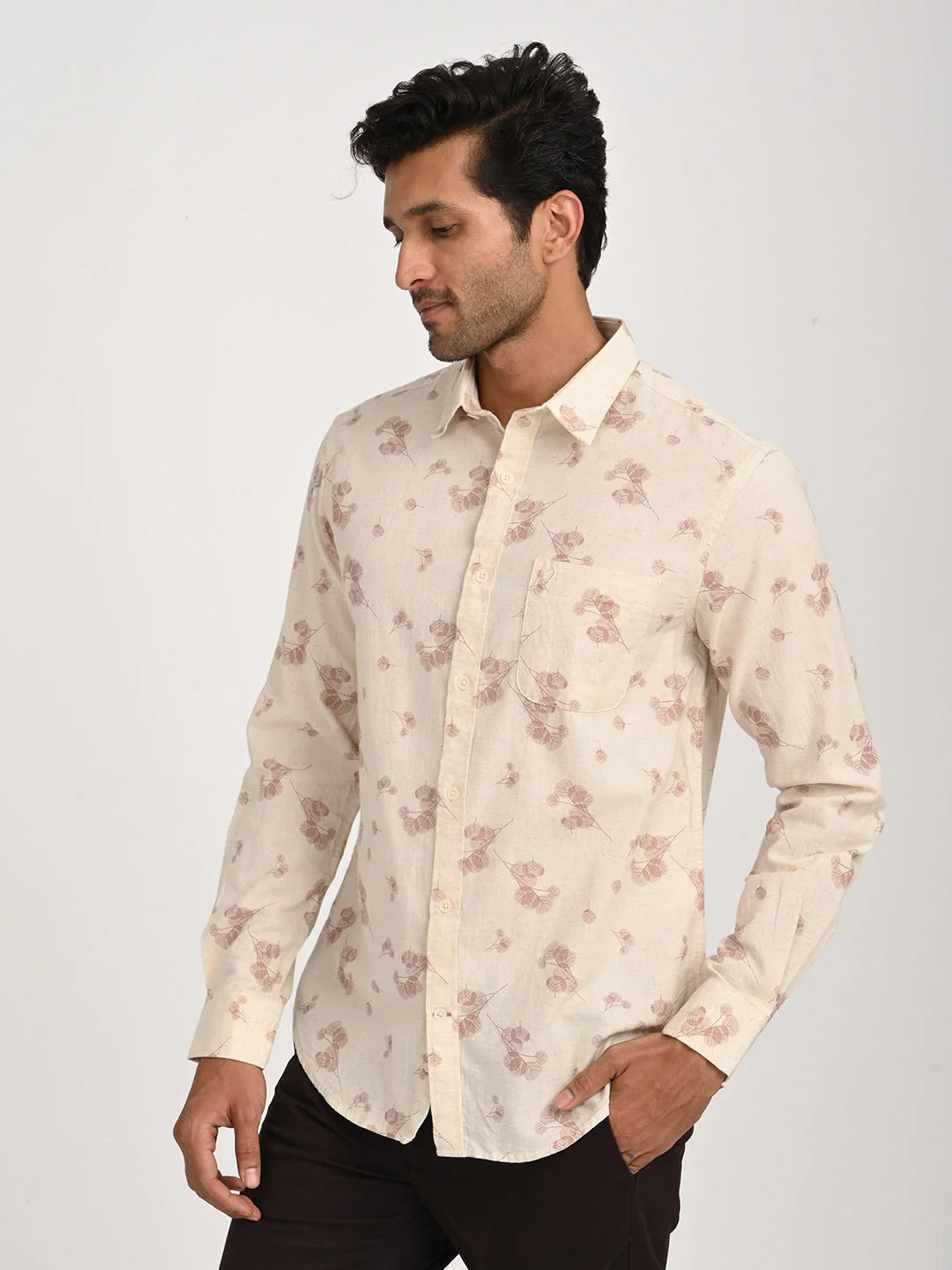 Men's Printed Full Sleeve Cotton Blend Shirt - Image 2