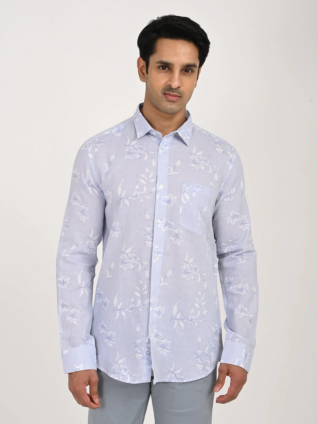 Men's Printed Full Sleeve Cotton Blend Shirt