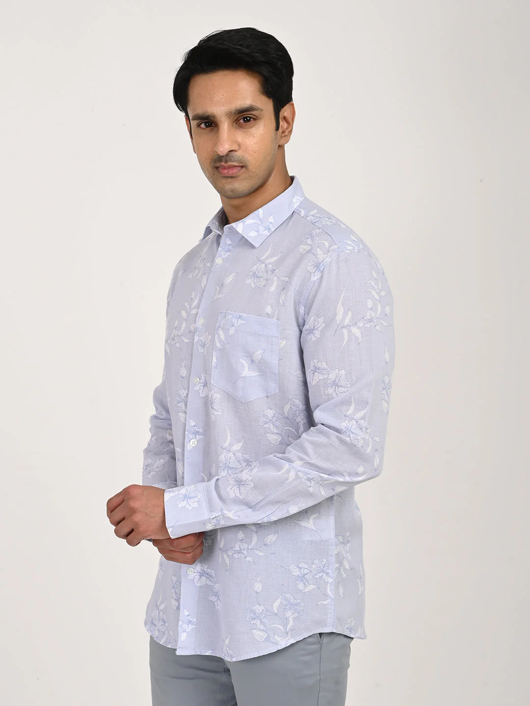 Men's Printed Full Sleeve Cotton Blend Shirt - Image 2