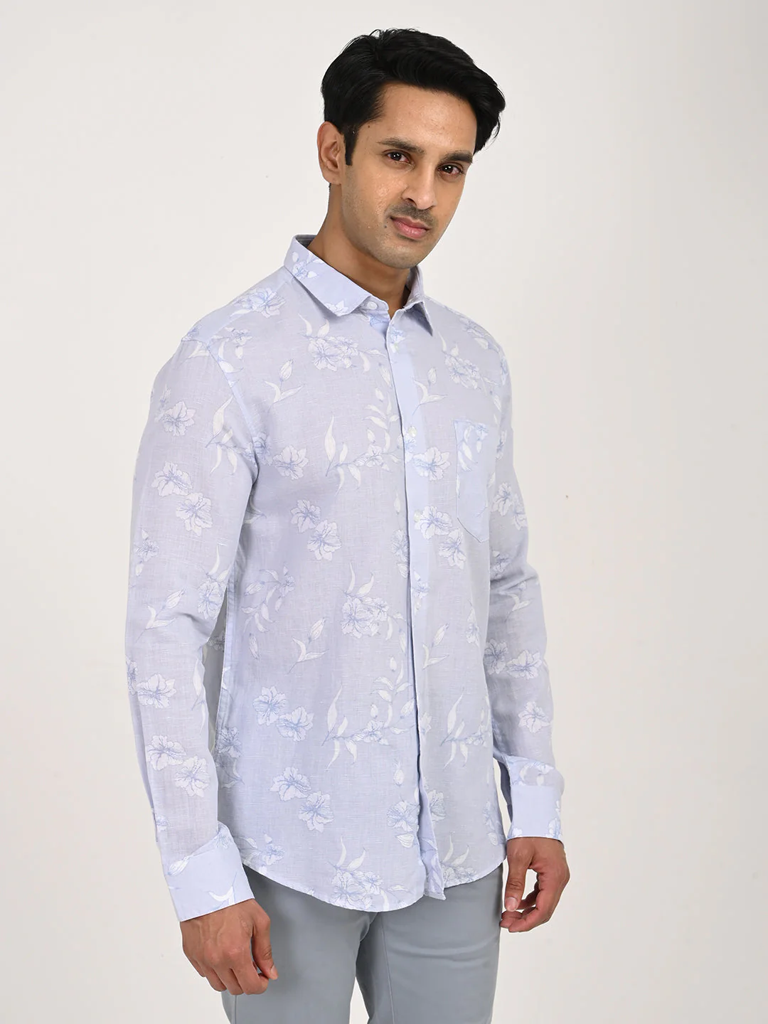 Men's Printed Full Sleeve Cotton Blend Shirt - Image 3