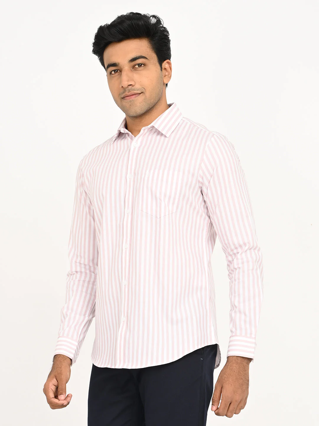 Men's Striped Full Sleeve Cotton Shirt - Image 2