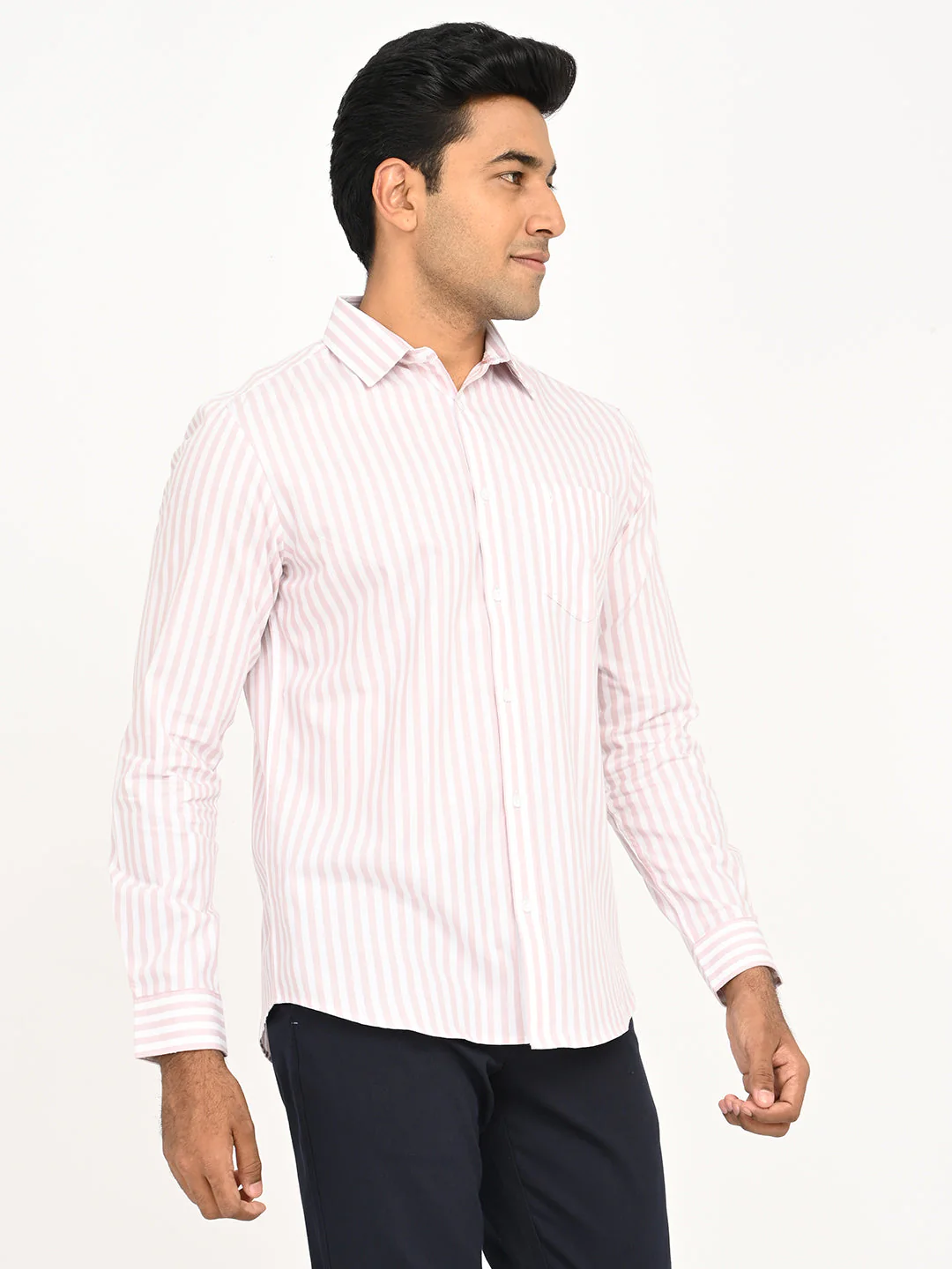 Men's Striped Full Sleeve Cotton Shirt - Image 3