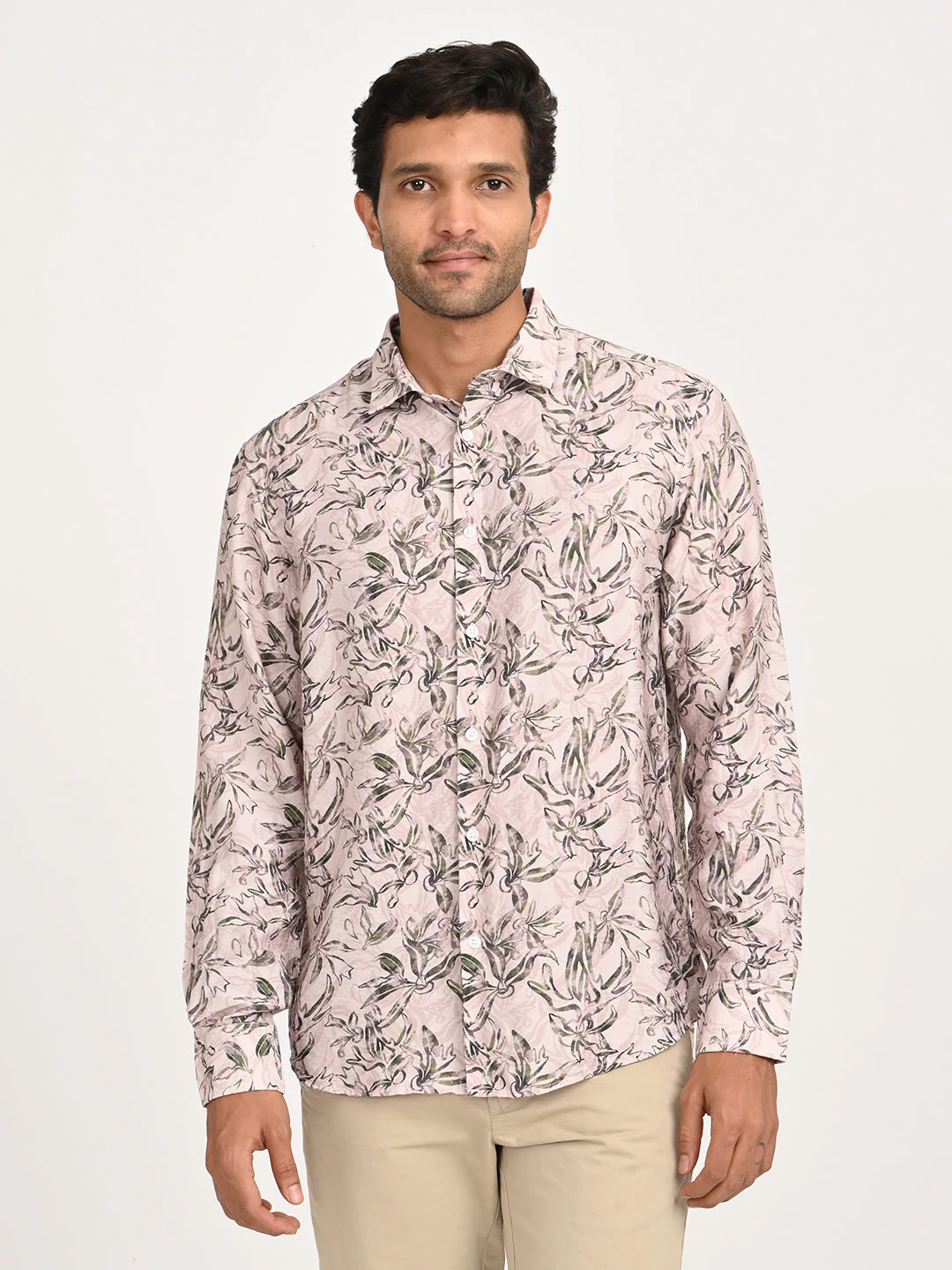 Men's Printed Full Sleeve Nylon Blend Shirt