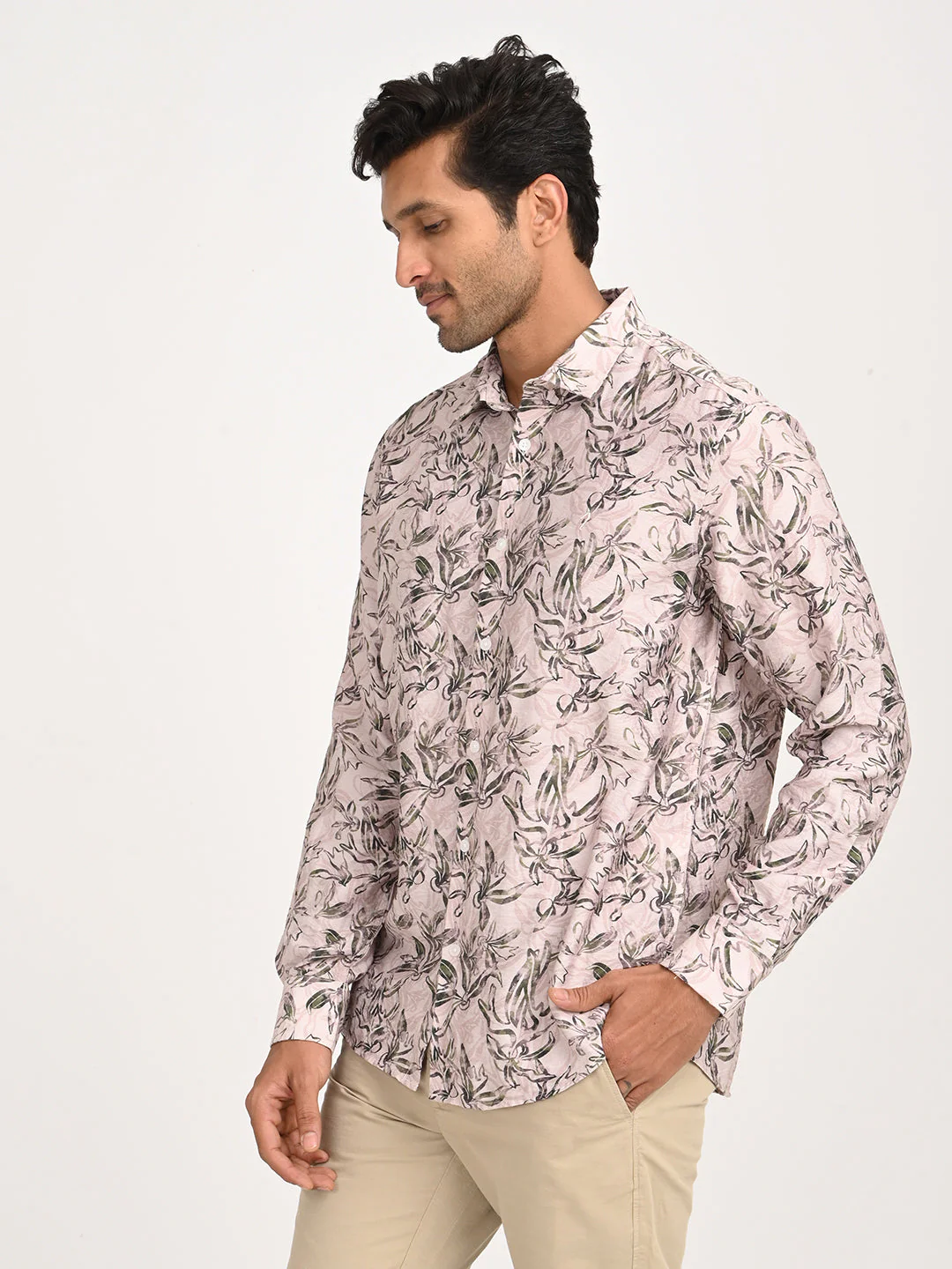 Men's Printed Full Sleeve Nylon Blend Shirt - Image 2