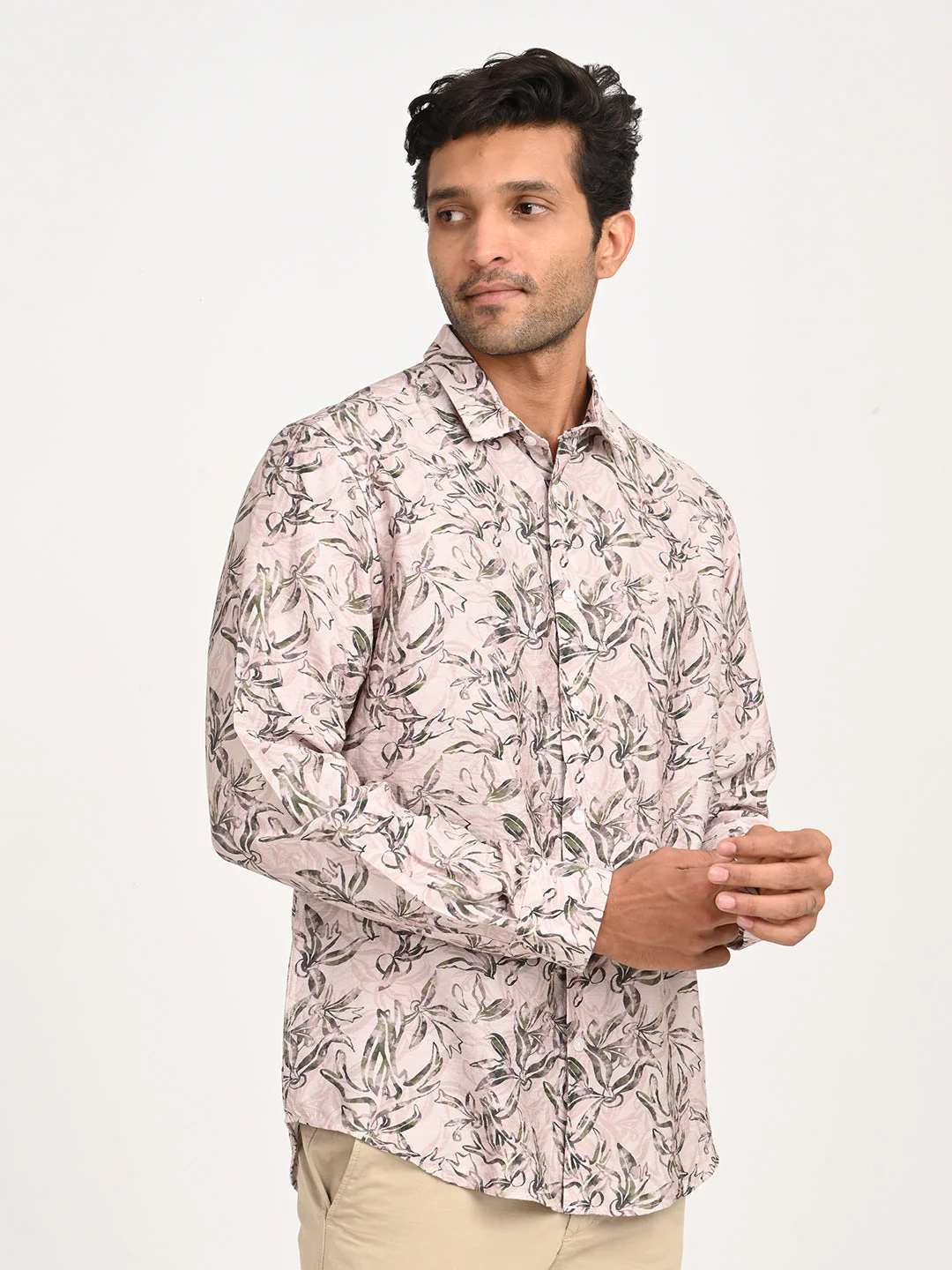 Men's Printed Full Sleeve Nylon Blend Shirt - Image 3