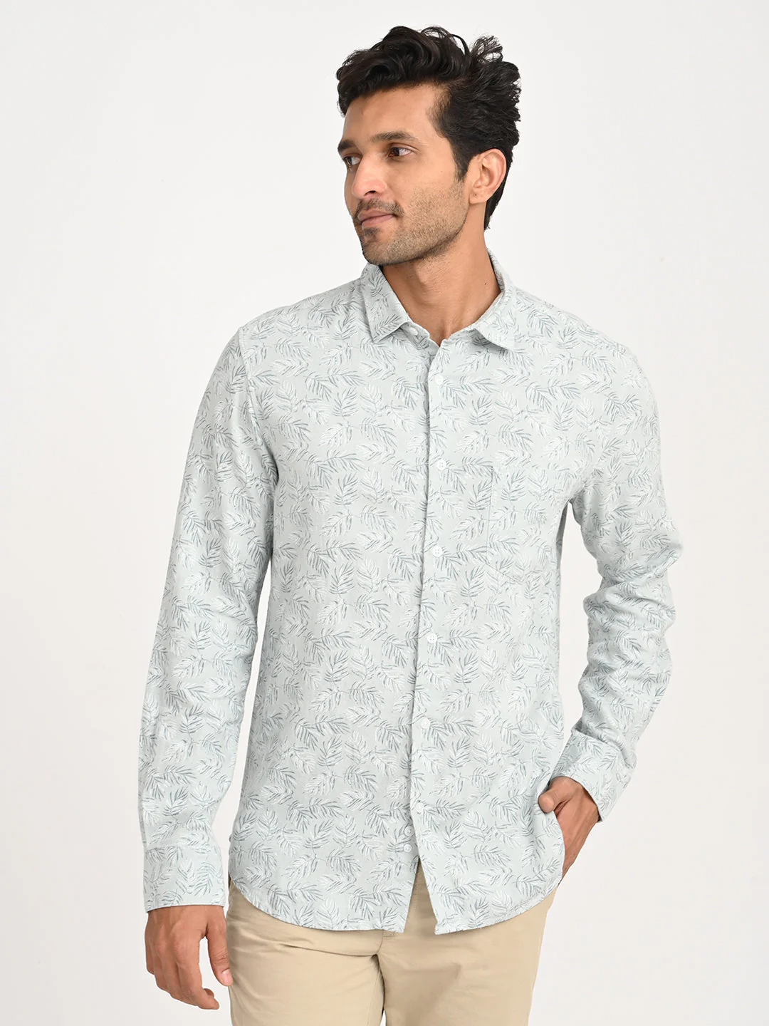 Men's Printed Full Sleeve Viscose Blend Shirt