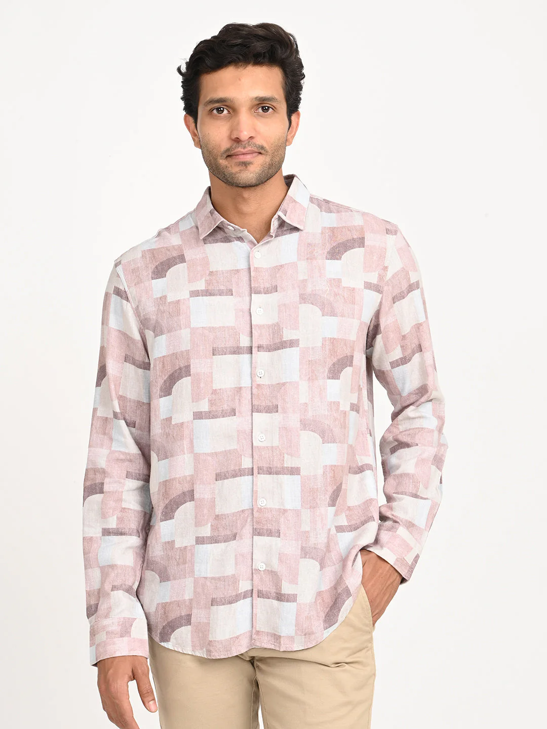 Men's Printed Full Sleeve Viscose Blend Shirt