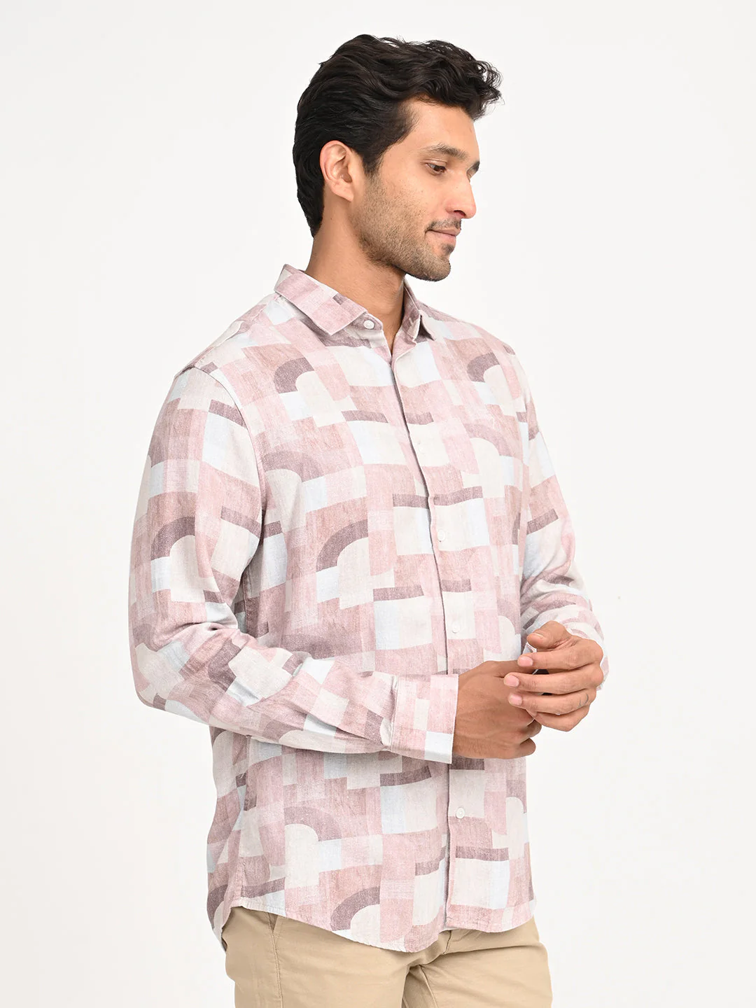 Men's Printed Full Sleeve Viscose Blend Shirt - Image 3