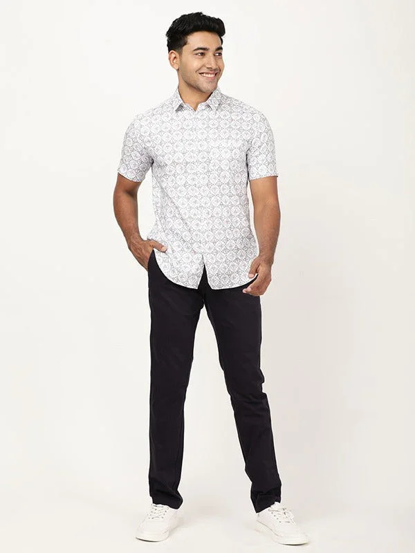 Men's Printed Half Sleeves Cotton Blend Shirt - Image 4