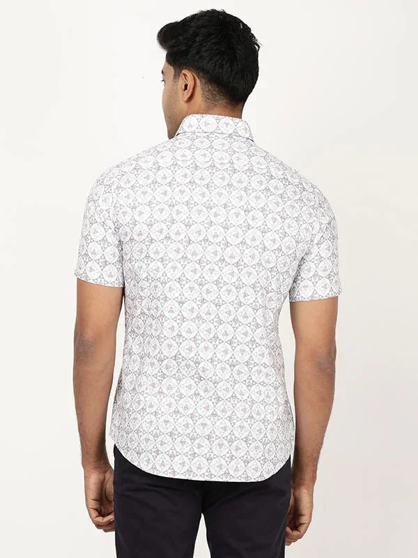 Men's Printed Half Sleeves Cotton Blend Shirt - Image 5