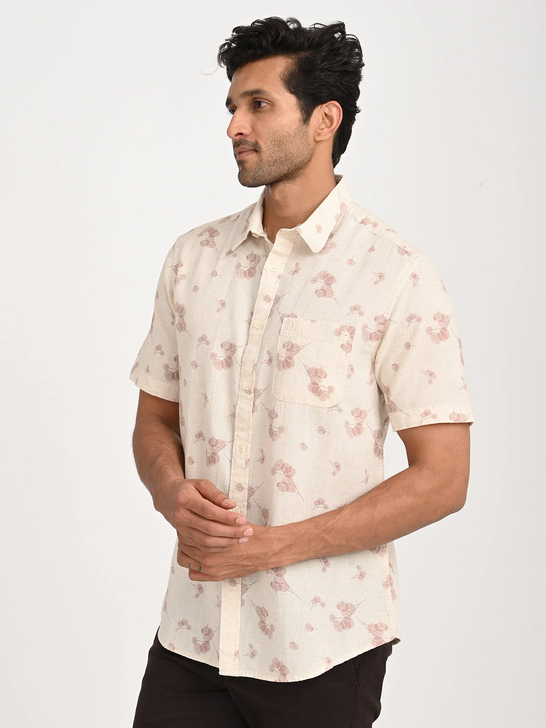 Men's Printed Half Sleeve Cotton Blend Shirt - Image 2