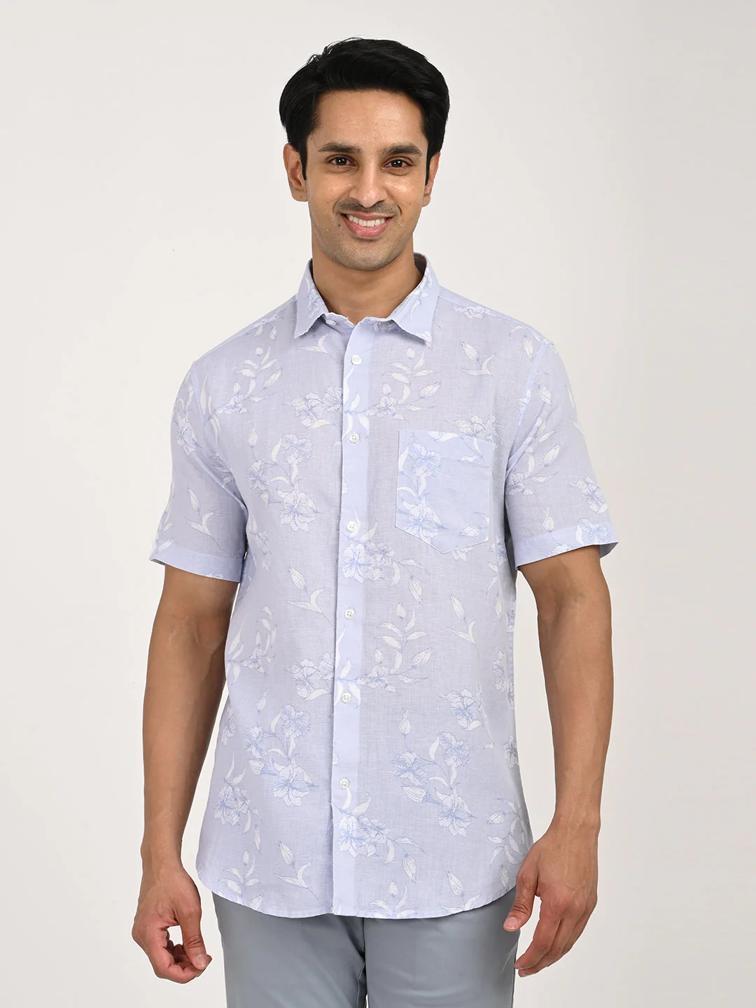 Men's Printed Half Sleeve Cotton Blend Shirt
