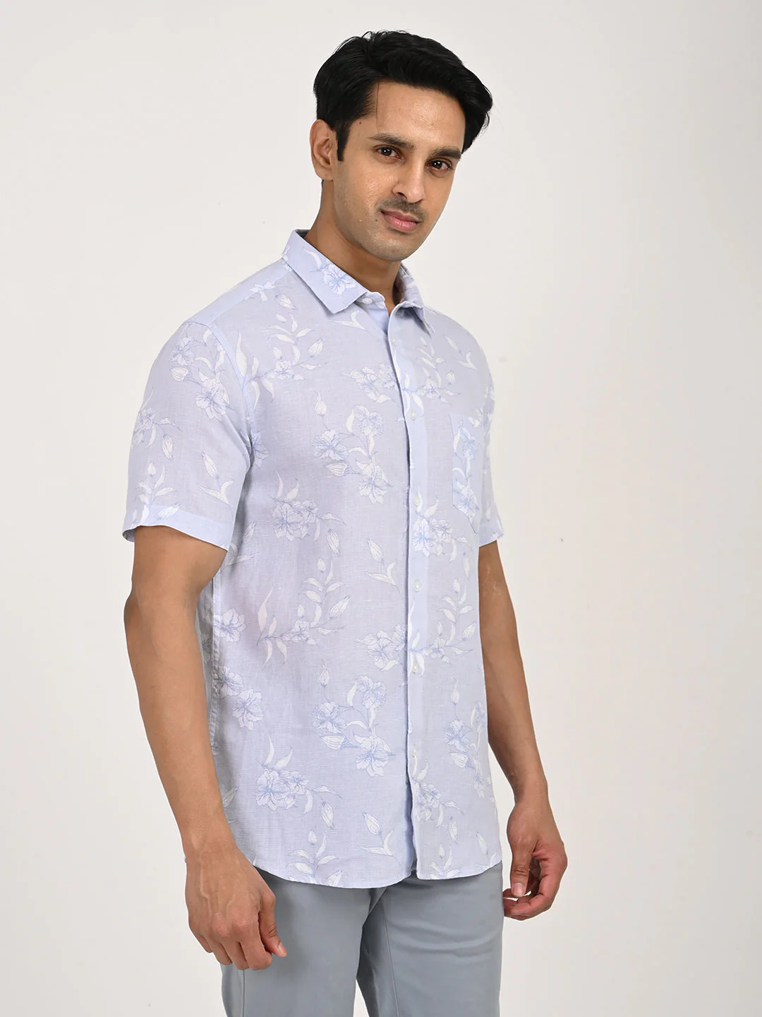 Men's Printed Half Sleeve Cotton Blend Shirt - Image 3