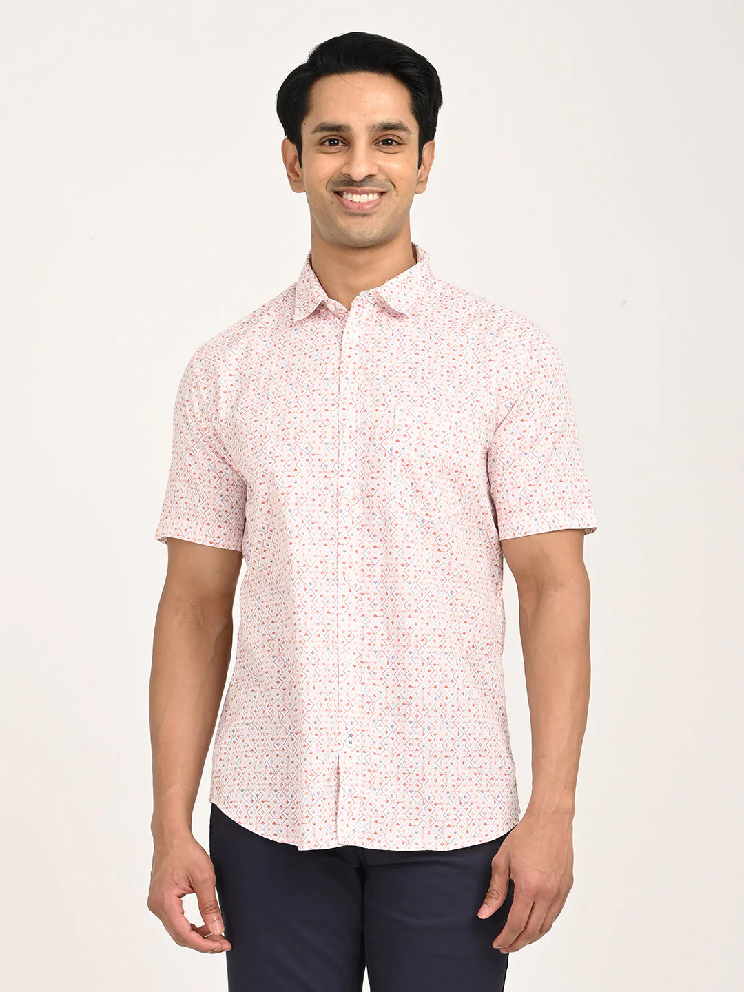 Men's Printed Half Sleeve Cotton Shirt