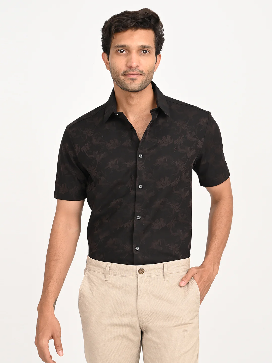 Men's Printed Half Sleeve Cotton Shirt