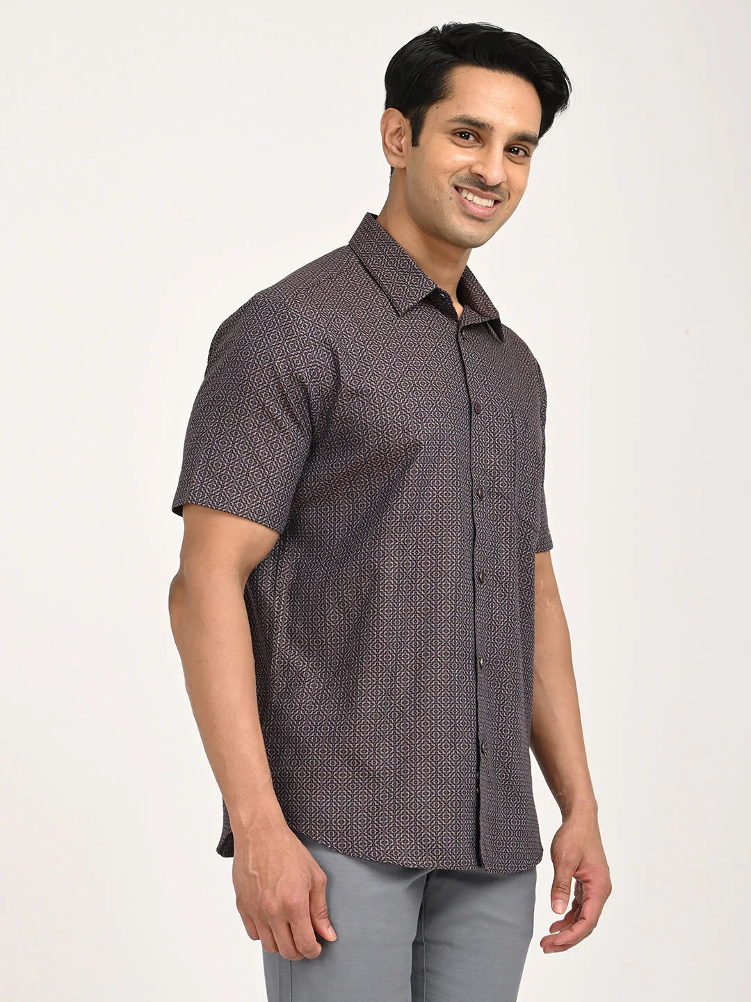 Men's Printed Half Sleeve Cotton Shirt - Image 3