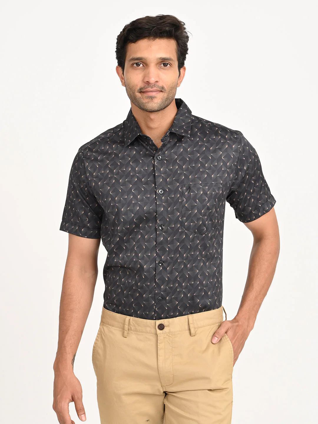 Men's Printed Half Sleeve Cotton Shirt