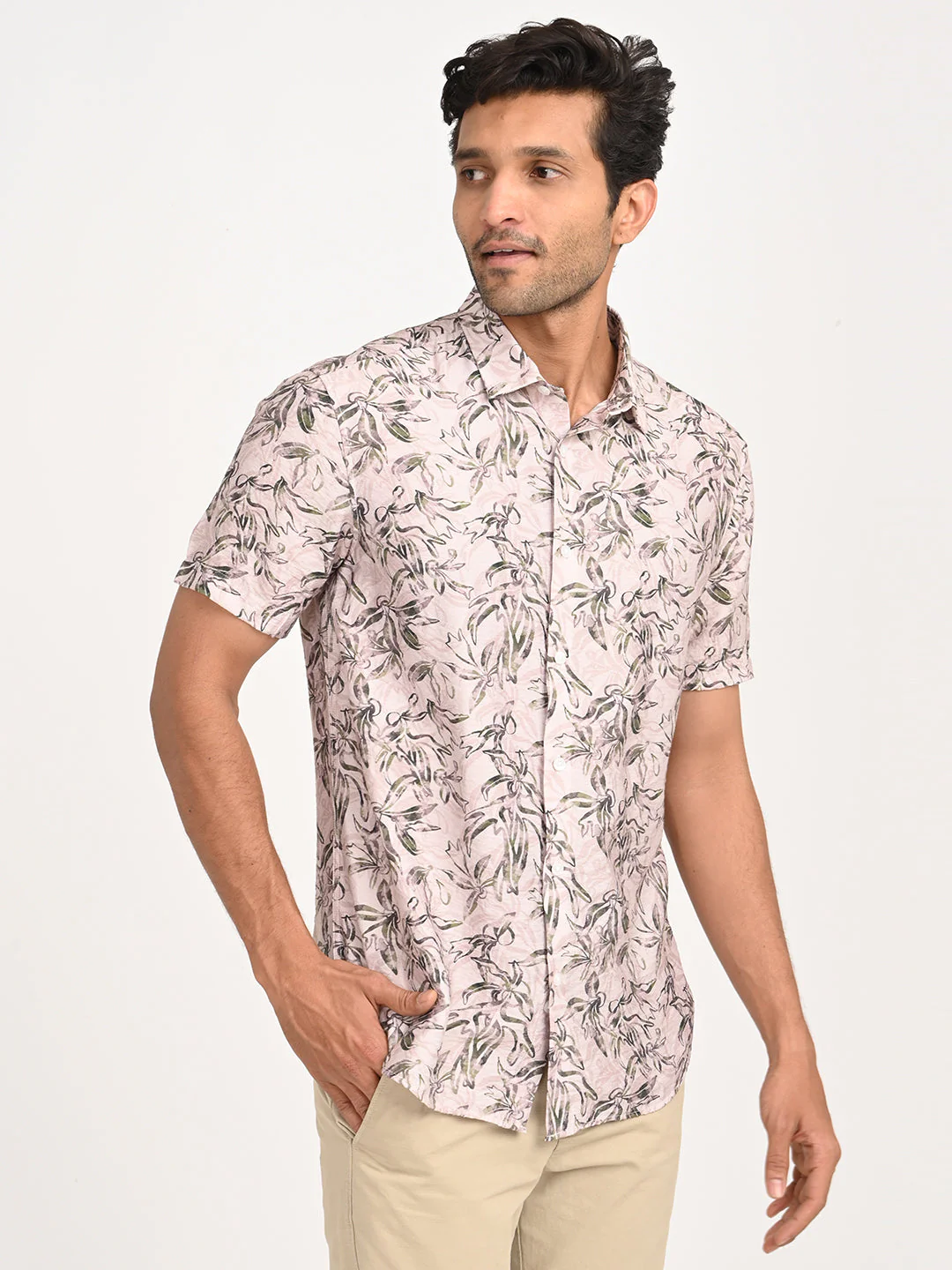 Men's Printed Half Sleeve Nylon Blend Shirt - Image 3