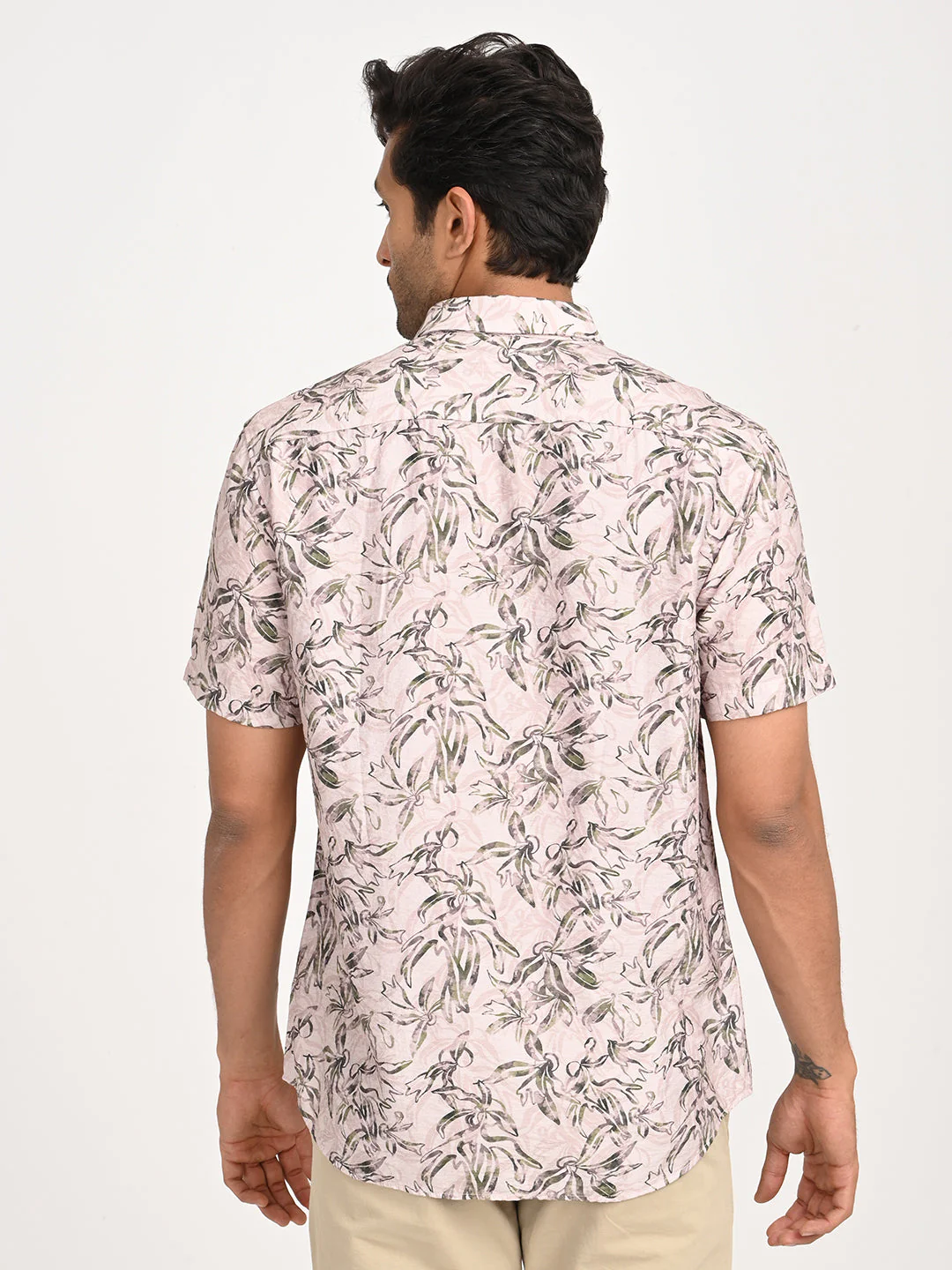 Men's Printed Half Sleeve Nylon Blend Shirt - Image 4