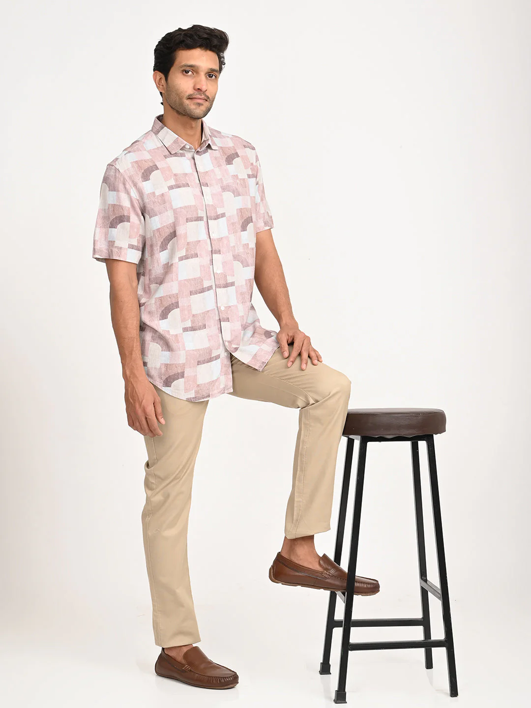 Men's Printed Half Sleeve Viscose Blend Shirt - Image 6