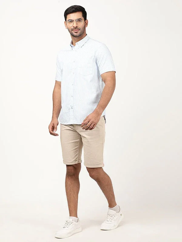 Men's Solid Cotton Stretch Shorts - Image 3