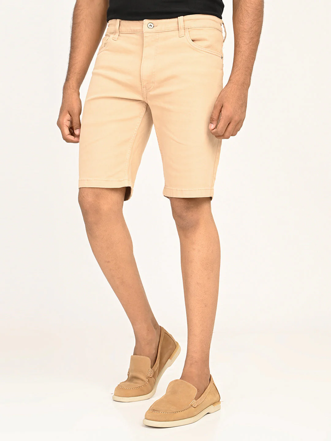 Men's Solid Cotton Stretch Shorts - Image 3