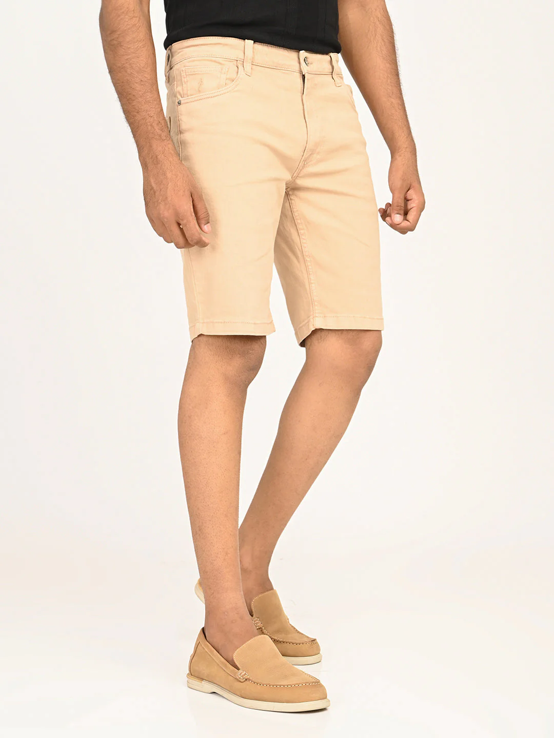 Men's Solid Cotton Stretch Shorts - Image 4