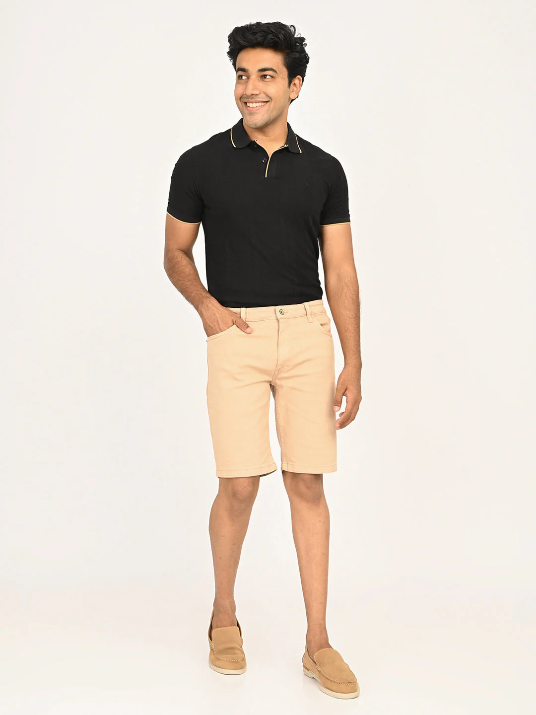 Men's Solid Cotton Stretch Shorts - Image 7