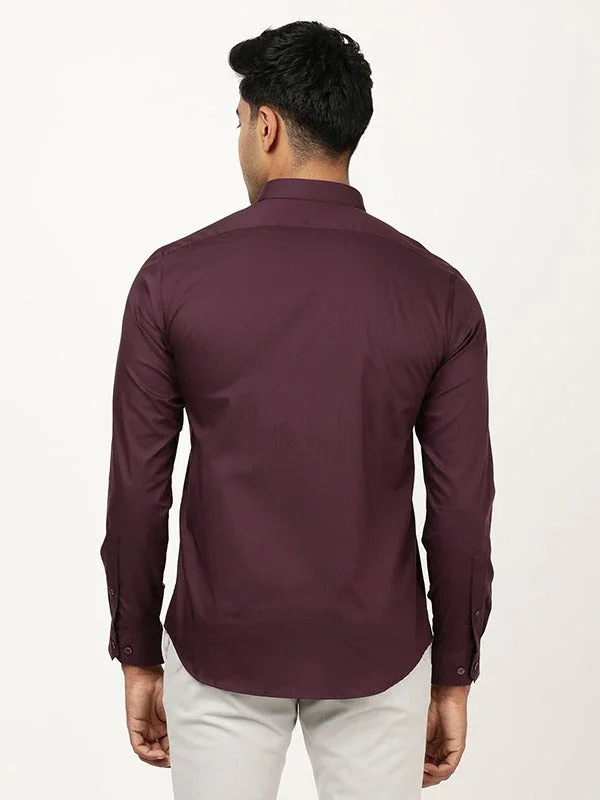 Men's Solid Full Sleeves Cotton Blend Shirt - Image 10