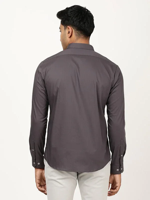 Men's Solid Full Sleeves Cotton Blend Shirt - Image 5