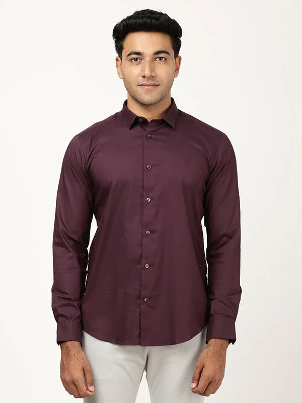 Men's Solid Full Sleeves Cotton Blend Shirt - Image 6