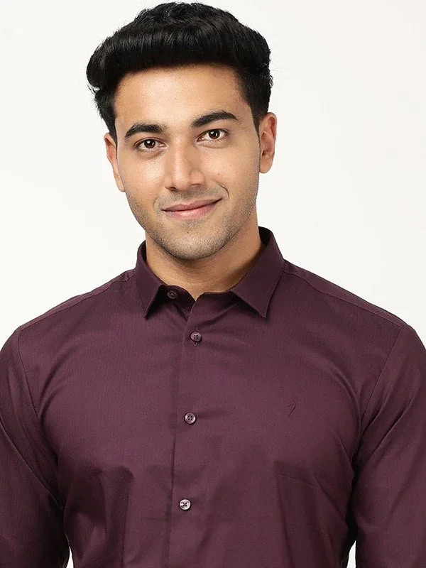 Men's Solid Full Sleeves Cotton Blend Shirt - Image 7