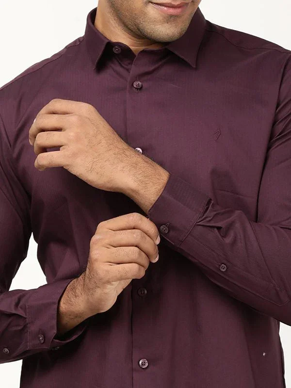 Men's Solid Full Sleeves Cotton Blend Shirt - Image 8