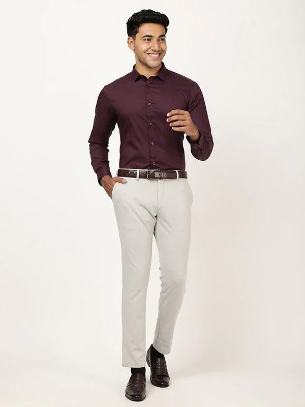 Men's Solid Full Sleeves Cotton Blend Shirt - Image 9