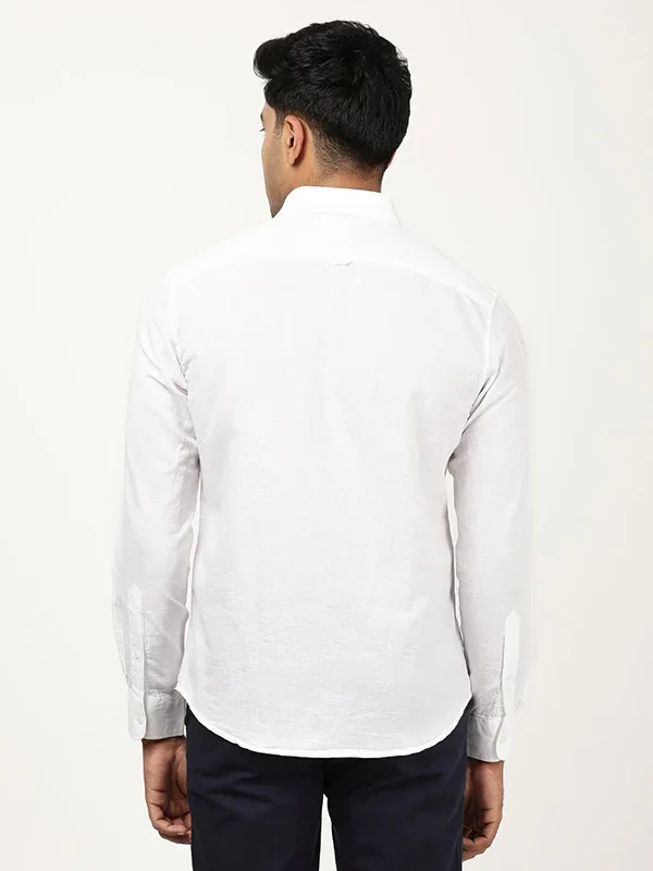 Men's Solid Full Sleeves Cotton Blend Shirt - Image 10
