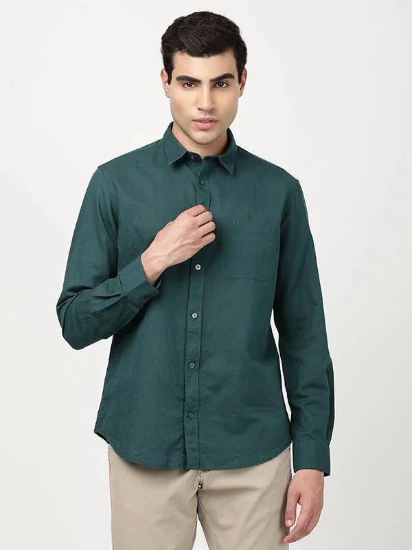 Men's Solid Full Sleeves Cotton Blend Shirt - Image 13
