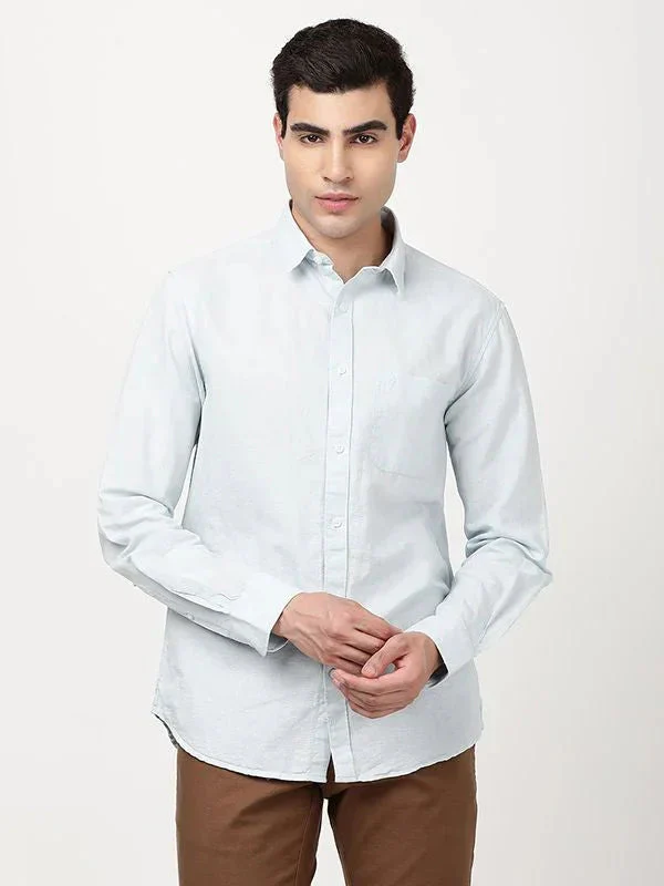 Men's Solid Full Sleeves Cotton Blend Shirt - Image 14