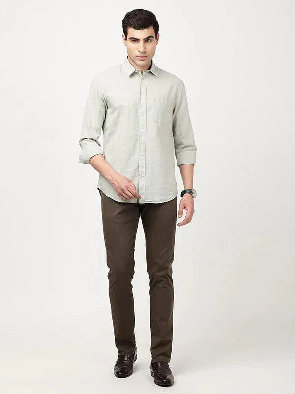 Men's Solid Full Sleeves Cotton Blend Shirt - Image 15