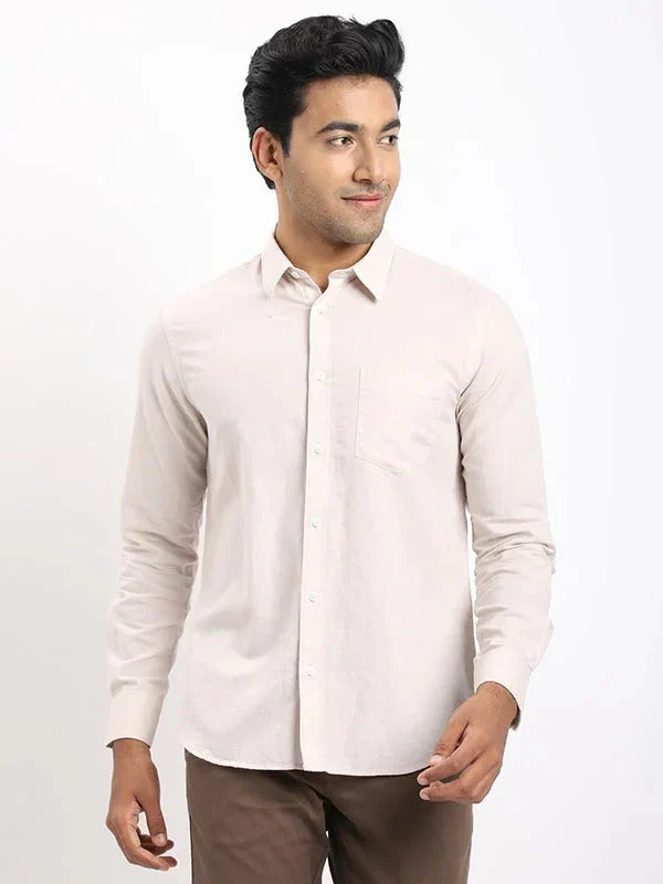 Men's Solid Full Sleeves Cotton Blend Shirt - Image 19