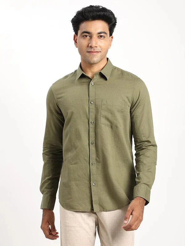 Men's Solid Full Sleeves Cotton Blend Shirt - Image 23