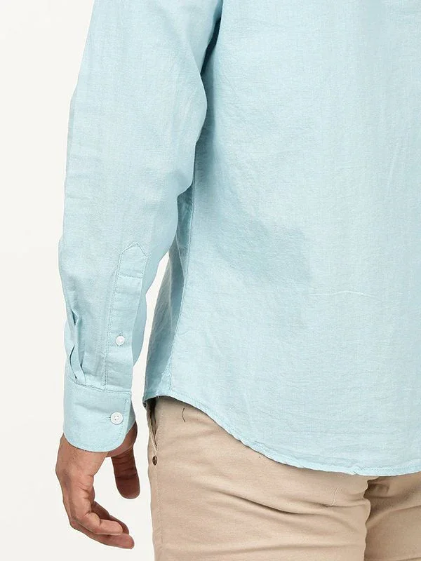 Men's Solid Full Sleeves Cotton Blend Shirt - Image 3