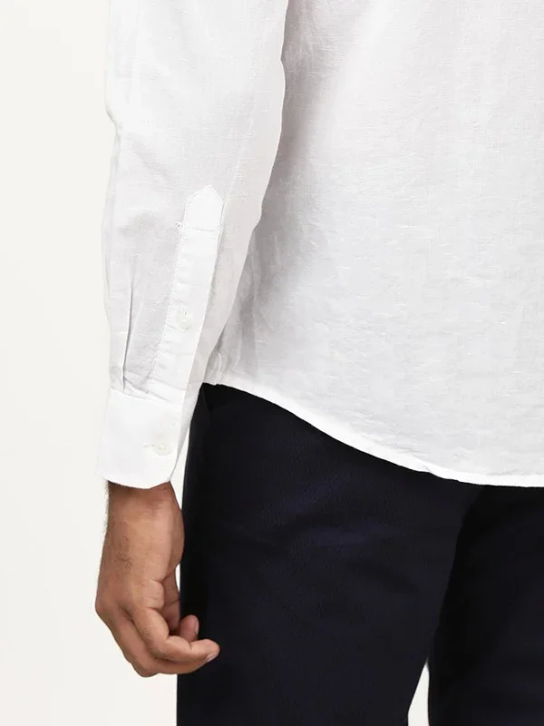 Men's Solid Full Sleeves Cotton Blend Shirt - Image 8