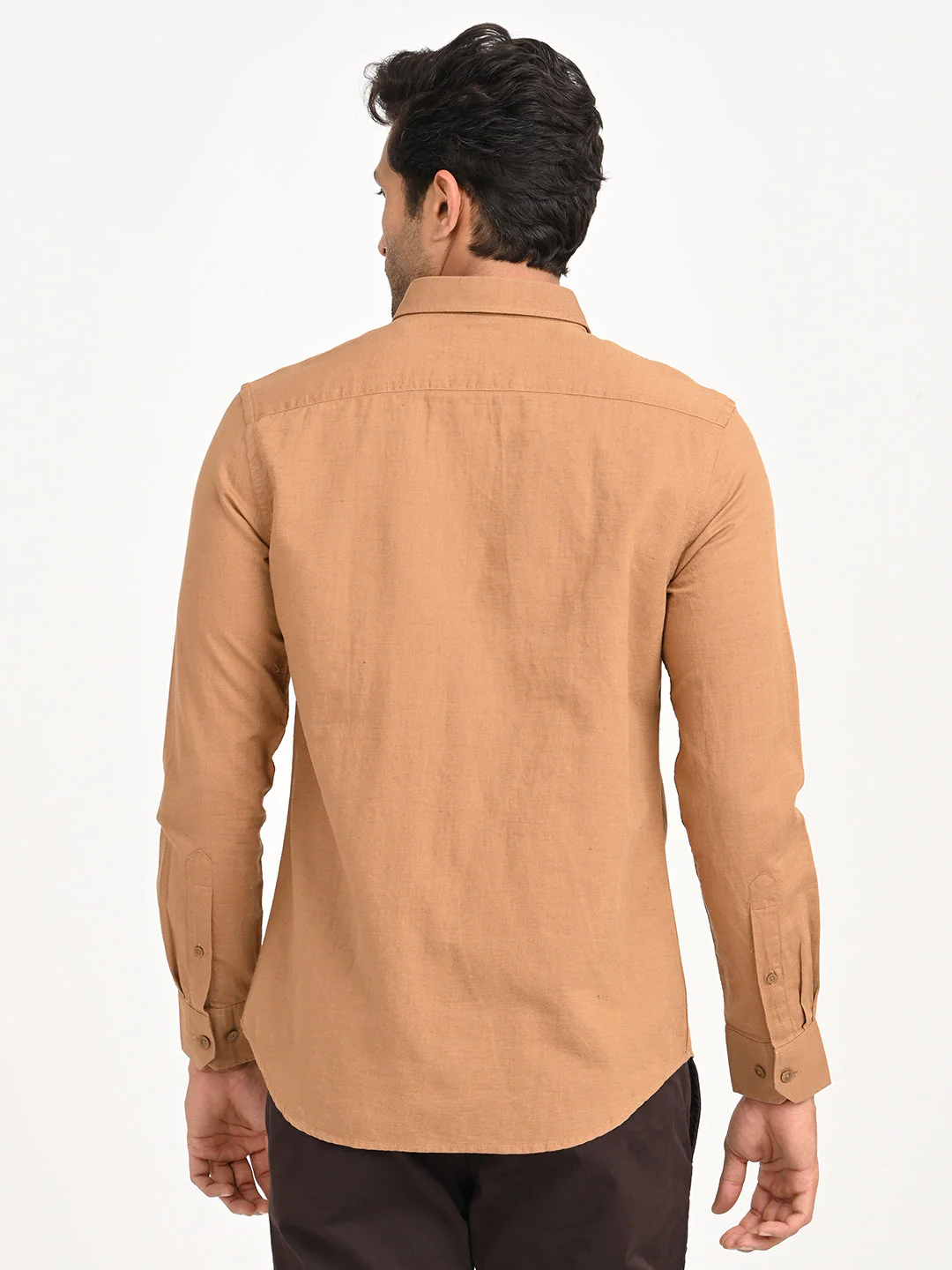 Men's Solid Full Sleeve Cotton Blend Shirt - Image 10