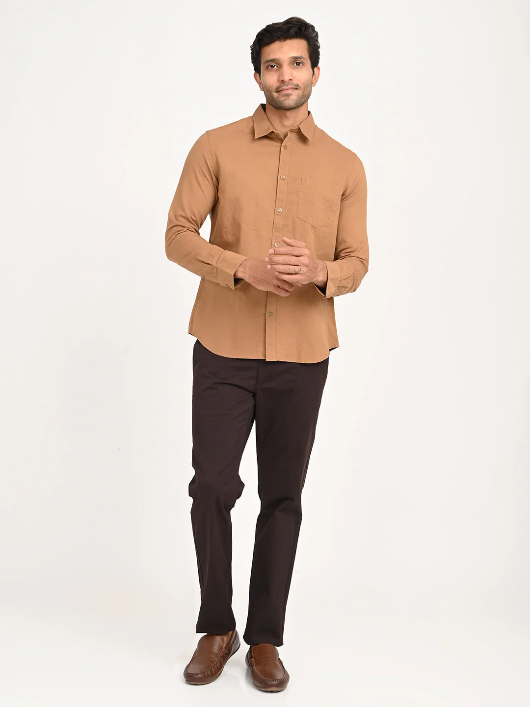 Men's Solid Full Sleeve Cotton Blend Shirt - Image 12